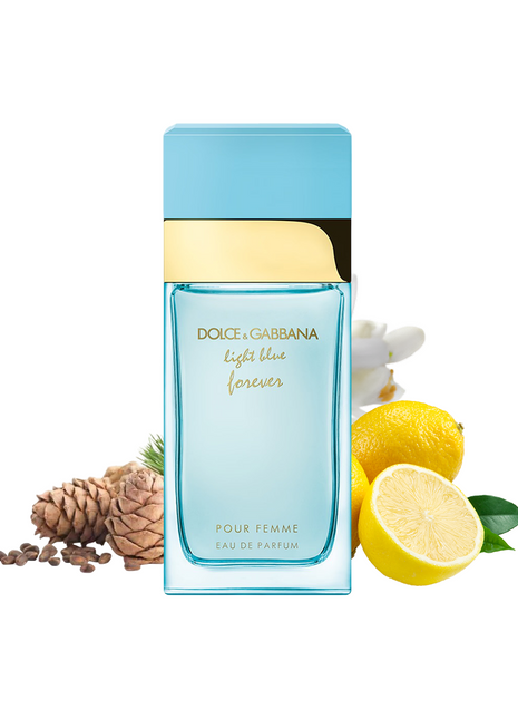 Light Blue Forever by Dolce & Gabbana perfume for women in an elegant bottle, showcasing a fresh and vibrant fragrance.