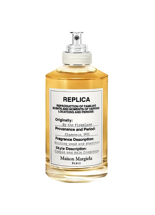 REPLICA THE FIREPLACE perfume by MAISON MARGIELA for women, featuring warm and cozy scent notes reminiscent of a crackling fire.