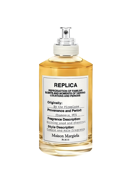 REPLICA THE FIREPLACE perfume by MAISON MARGIELA for women, featuring warm and cozy scent notes reminiscent of a crackling fire.