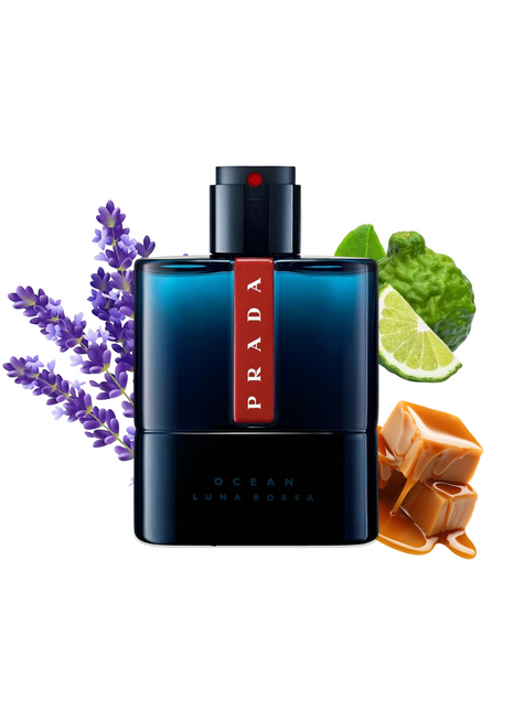 Prada Luna Rossa Ocean men's perfume bottle with sleek design and ocean-themed packaging