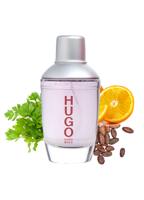 Hugo Energise by Hugo Boss men's perfume bottle with a sleek design and vibrant colors