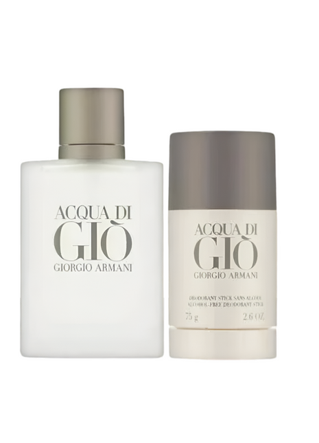 ACQUA DI GIO 2 PCS. GIFT SET: 3.4OZ EDT  2.5OZ DEO. STICK .