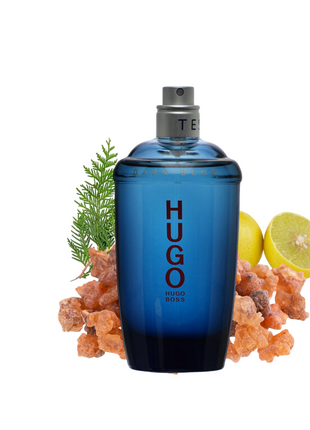 HUGO DARK BLUE TESTER Perfume by HUGO BOSS for Men - Fragrance bottle showcasing a bold and modern design, perfect for confident men.