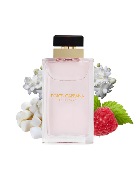 Dolce & Gabbana Pour Femme perfume for women, elegant floral fragrance with notes of jasmine and vanilla