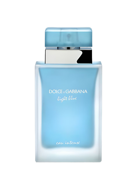 Light Blue Eau Intense perfume by Dolce & Gabbana for women, featuring a vibrant blue bottle and a fresh, floral scent.