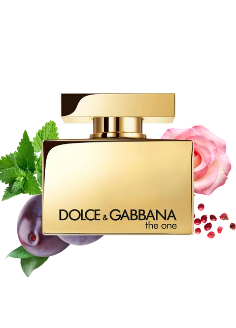 Elegant DOLCE&GABBANA THE ONE GOLD perfume bottle for women, showcasing luxury and sophistication.