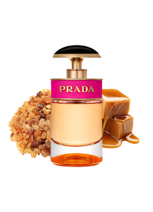Prada Candy fragrance bottle by Prada for women, showcasing a stylish design perfect for a luxurious scent experience.