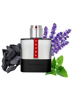 Prada Luna Rossa Carbon perfume for men in sleek black bottle with silver accents