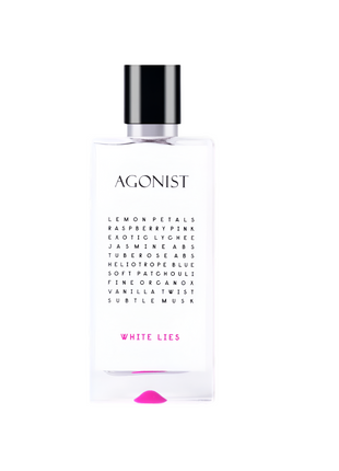 Agonist White Lies, unisex perfume, niche fragrance, Agonist perfume, luxury Eau de Parfum, long-lasting scent, Scandinavian perfume, unique unisex fragrance, artistic perfume, best niche fragrances, high-end perfume for men and women, sophisticated fragrance, signature scent.