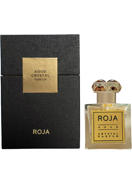 Roja Parfums Aoud Crystal, Roja Dove perfume, luxury unisex perfume, oud fragrance, long-lasting perfume, niche fragrance, amber woody scent, oriental perfume, 3.4 oz EDP, high-end perfume, elegant fragrance, new packaging perfume.
