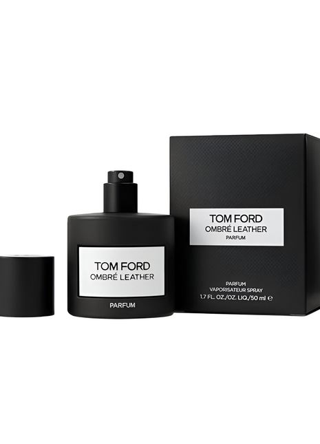 Tom Ford Ombre Leather, Tom Ford perfume, unisex fragrance, leather perfume, woody floral scent, luxury perfume, long-lasting fragrance, designer fragrance, 1.7 oz EDP, niche perfume, elegant perfume, sensual fragrance.
