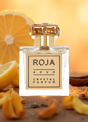 Roja Parfums Aoud Crystal, Roja Dove perfume, luxury unisex perfume, oud fragrance, long-lasting perfume, niche fragrance, amber woody scent, oriental perfume, 3.4 oz EDP, high-end perfume, elegant fragrance, new packaging perfume.
