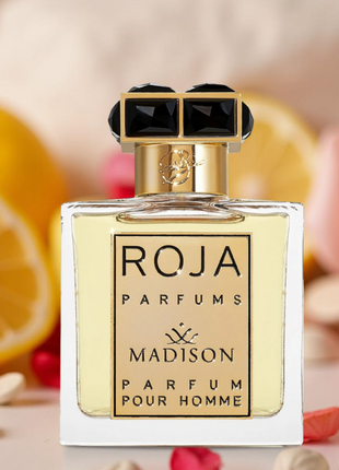 Roja Parfums Madison Pour Homme, Roja Parfums men’s perfume, luxury fragrance for men, Roja Dove perfume, long-lasting EDP, citrus woody scent, elegant men’s cologne, sophisticated men’s fragrance, masculine perfume, classic men’s scent.

