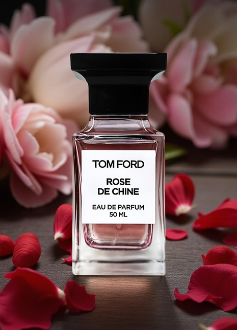 Tom Ford Rose De Chine, Tom Ford Private Blend, Rose De Chine EDP, Tom Ford perfume, luxury fragrance, unisex perfume, designer perfume, long-lasting scent, floral oriental fragrance, Chinese rose perfume, myrrh and tonka bean, sophisticated fragrance, evening wear perfume, sensual unisex scent, Tom Ford Eau de Parfum 1.7 Oz.