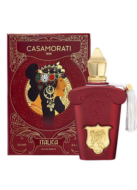 Xerjoff Casamorati Italica, Xerjoff Italica perfume, Casamorati collection, luxury unisex perfume, gourmand fragrance, almond vanilla scent, Italian perfume, woody sweet perfume, long-lasting fragrance, niche gourmand perfume.
