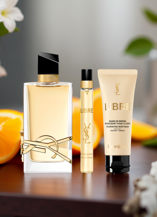  Yves Saint Laurent Libre, YSL Libre perfume, Libre Eau De Parfum gift set, women’s perfume, YSL fragrance, orange blossom perfume, lavender scent, luxury perfume gift set, long-lasting floral perfume, YSL Libre EDP.
